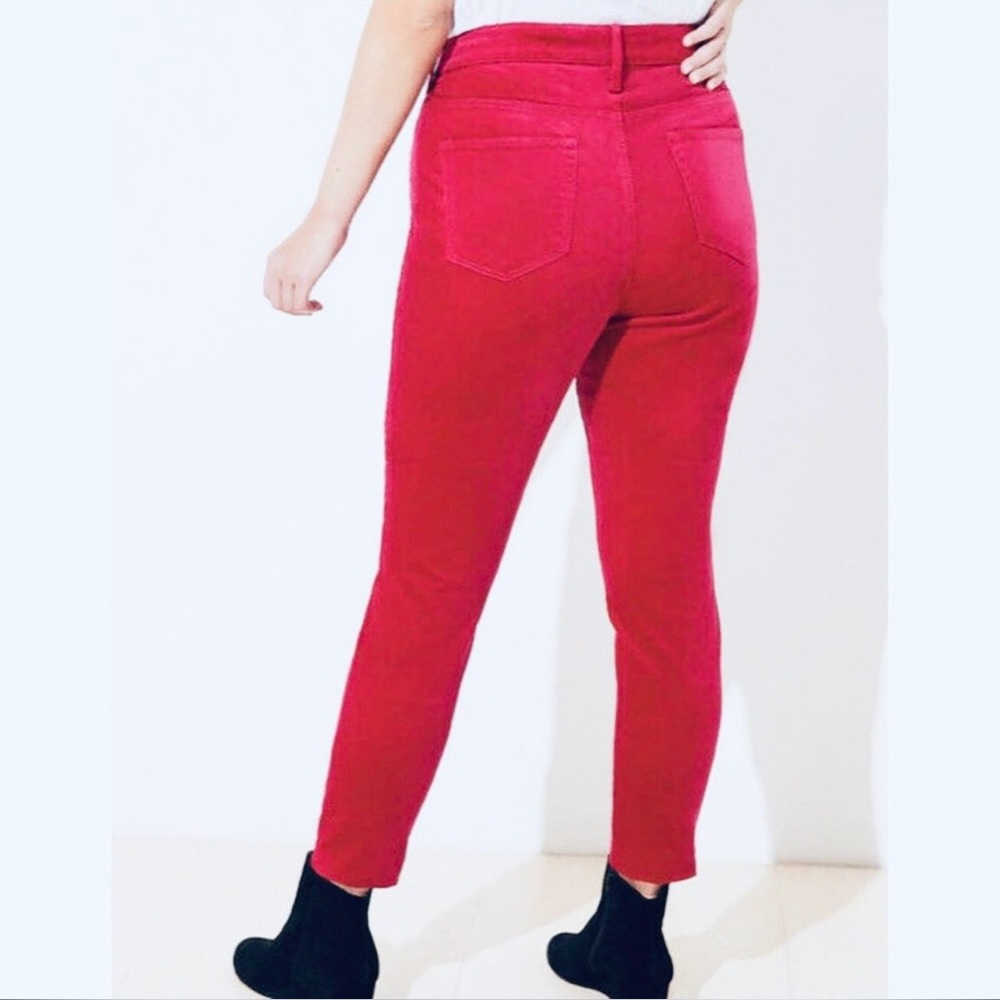 LOFT Plus Magenta Pink Midrise Velvet Skinny Pants Plus Size 24 NWT - Picture 8 of 16